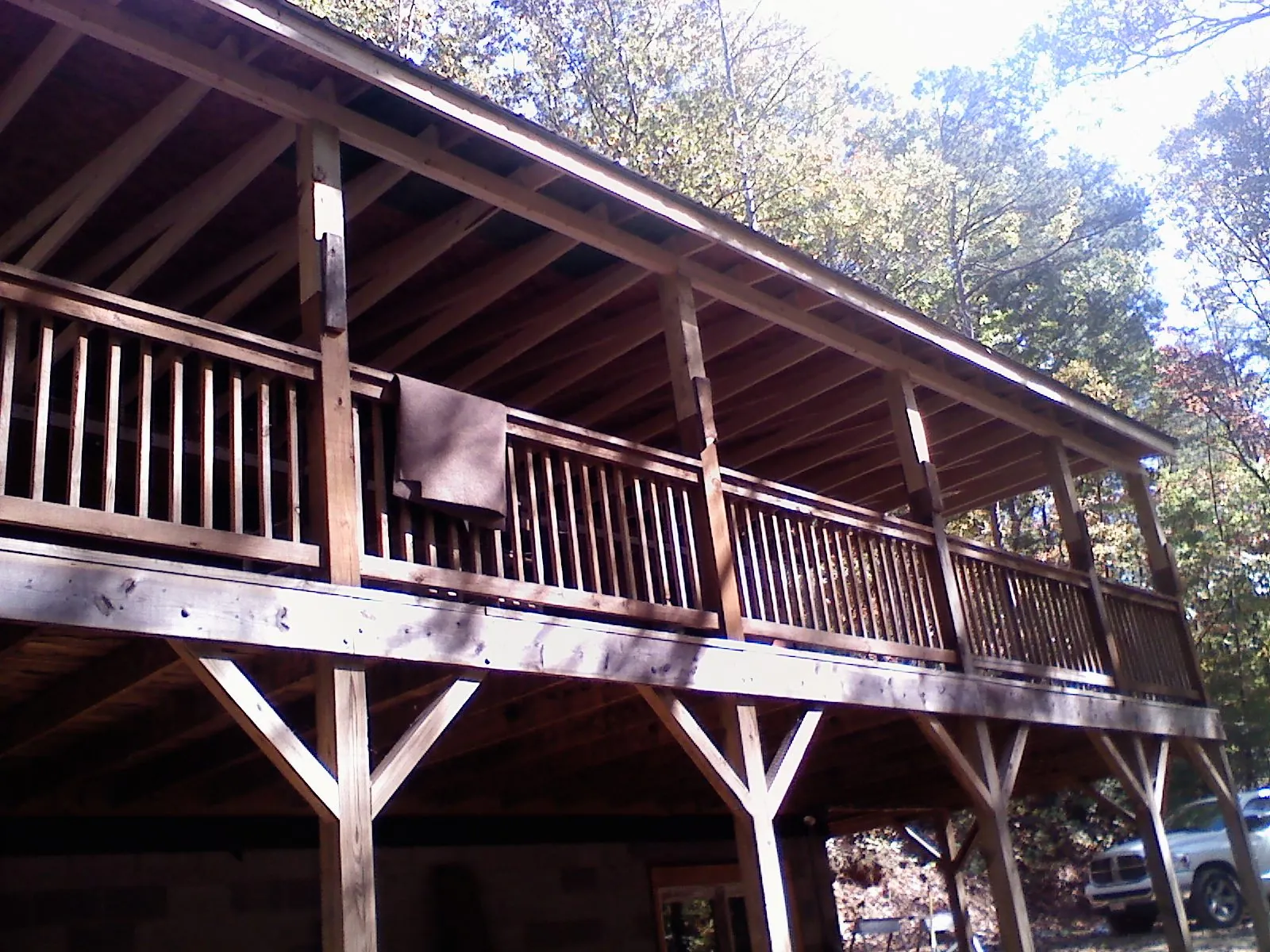 Timber framing under a new elevated porch and deck — Roof Leak Repair in Gibbon by Roofing Brothers